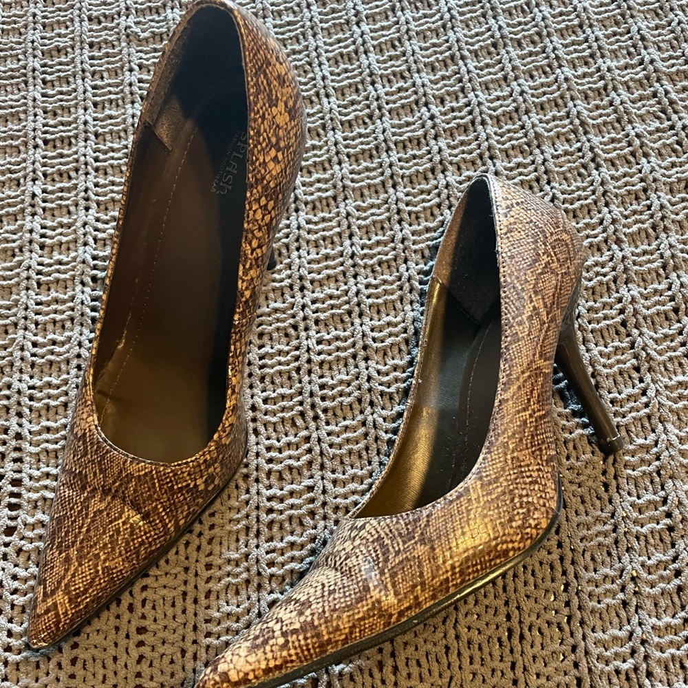 Snake printed heels